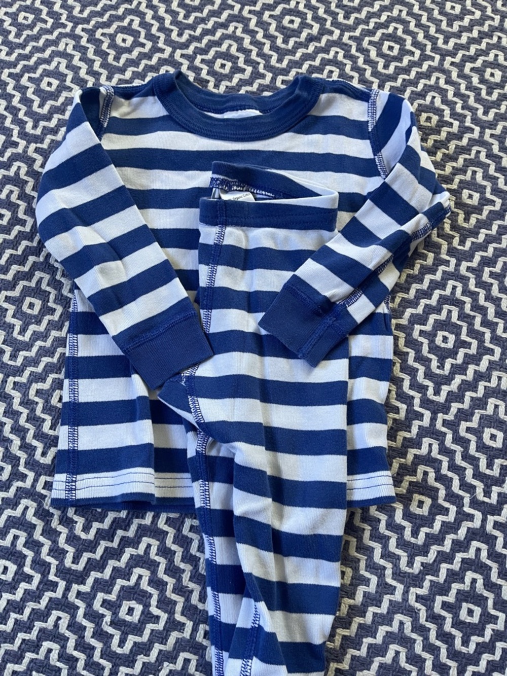 Hanna Andersson Navy and White Striped Kids Pajama Set
